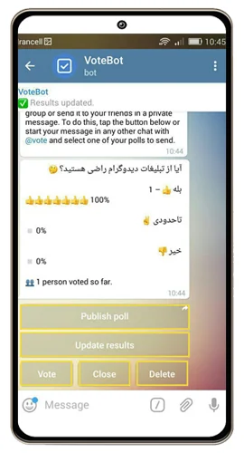 رای گیری در تلگرام با ربات