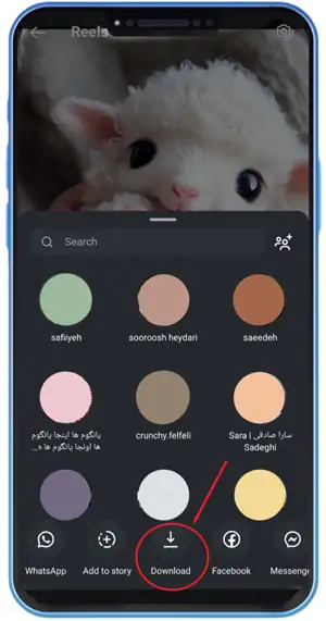 روش دانلود مستقیم از خود برنامه اینستاگرام