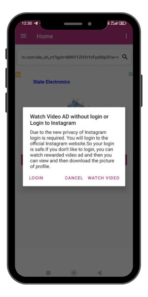 مشاهده تبلیغ در Profile Picture Downloader برای دانلود رایگان پروفایل اینستاگرام