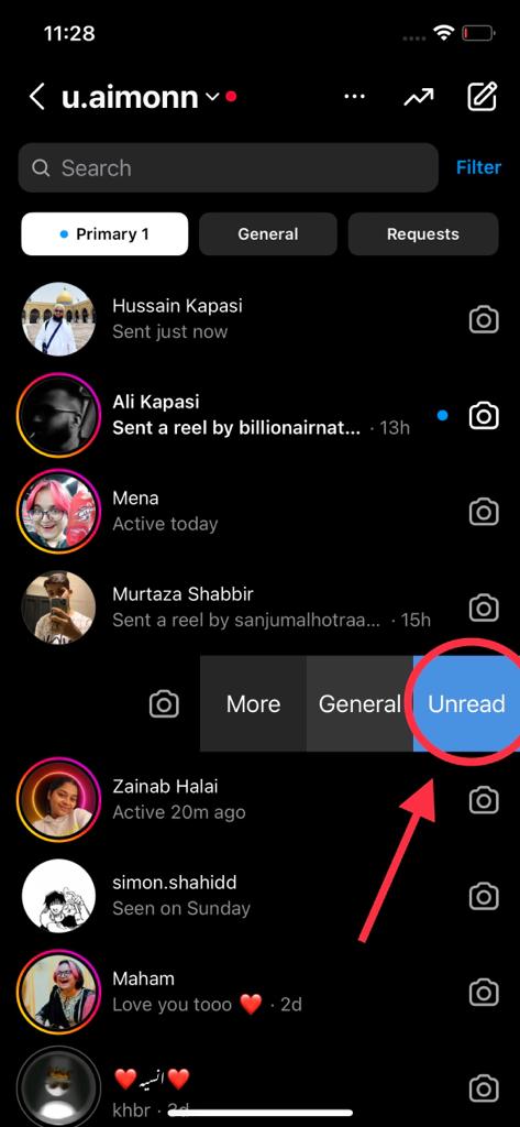 بایگانی گفتگوها در اینستاگرام